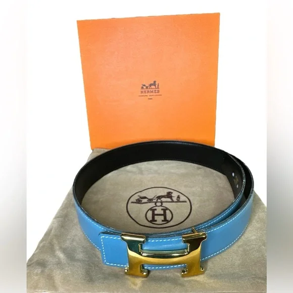 41 Hermes Blue Belt 65cm Full Set - Picture 10 of 11